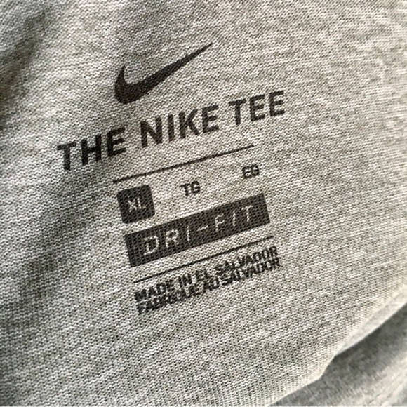 Nike Logo Short Sleeve Tee, Gray, White, Size XL (Youth) - Picture 7 of 16